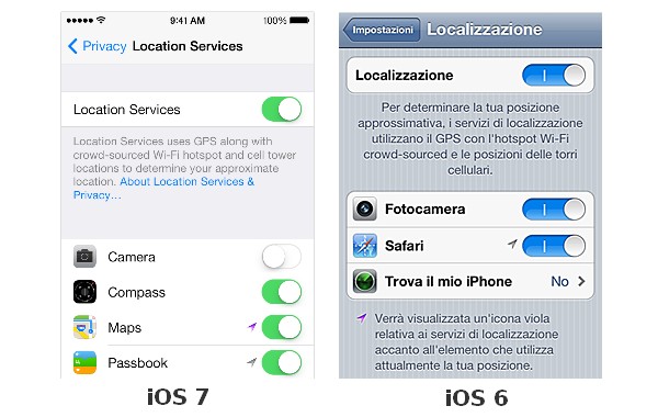 Come attivare o disattivare i servizi di localizzazione per singole app