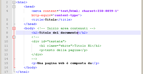 commenti codice html