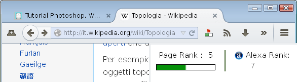 PageRank di Google in Firefox