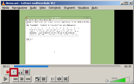 VLC Cattura una schermata