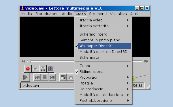 VLC Video Sfondo Desktop