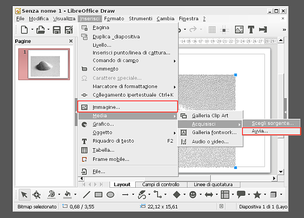 LibreOffice Draw Immagini Scanner