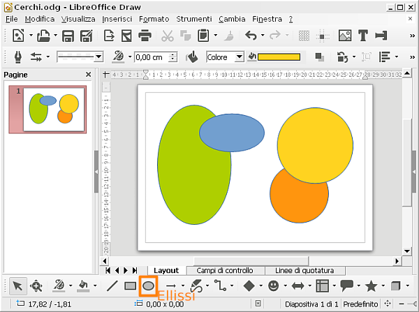 LibreOffice Draw Cerchi Ellissi