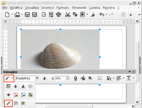 LibreOffice Draw Filtro Carboncino