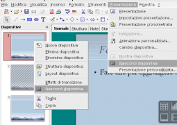 OpenOffice Impress nascondere diapositiva